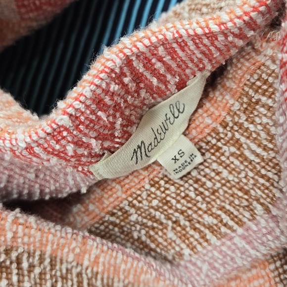 Madewell Striped Pink and Brown Blouse Top XS - Picture 4 of 5